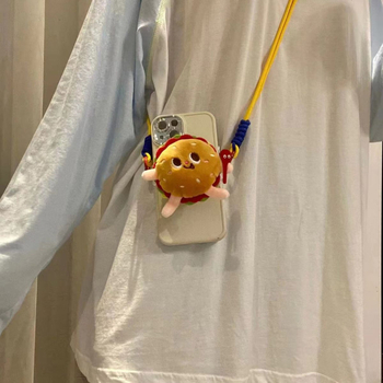 Pandantiv pentru telefon din pluș – stil desen animat, accesoriu decorativ (Material: pluș; Proces: serigrafie; Funcție: decorare; Tip: pandantiv pentru telefon; Personalizare: Da)