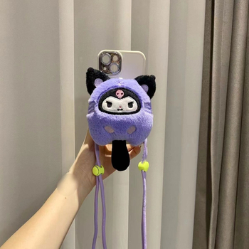 Pandantiv pentru telefon din pluș – stil desen animat, accesoriu decorativ (Material: pluș; Proces: serigrafie; Funcție: decorare; Tip: pandantiv pentru telefon; Personalizare: Da)