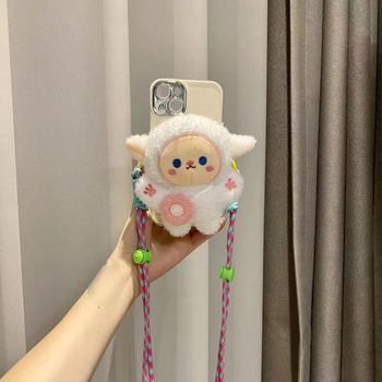 Pandantiv pentru telefon din pluș – stil desen animat, accesoriu decorativ (Material: pluș; Proces: serigrafie; Funcție: decorare; Tip: pandantiv pentru telefon; Personalizare: Da)