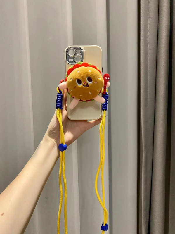 Pandantiv pentru telefon din pluș – stil desen animat, accesoriu decorativ (Material: pluș; Proces: serigrafie; Funcție: decorare; Tip: pandantiv pentru telefon; Personalizare: Da)