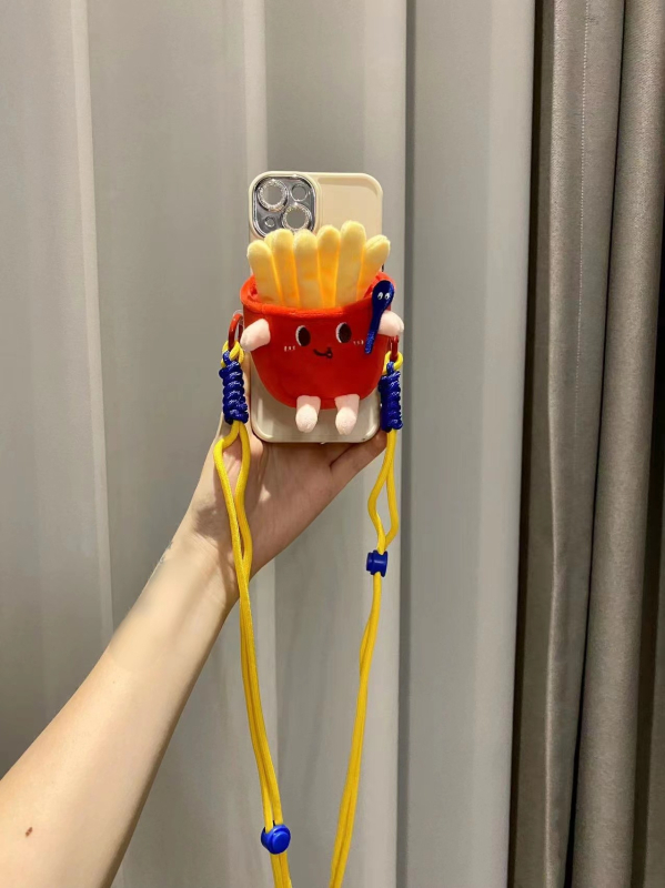 Pandantiv pentru telefon din pluș – stil desen animat, accesoriu decorativ (Material: pluș; Proces: serigrafie; Funcție: decorare; Tip: pandantiv pentru telefon; Personalizare: Da)