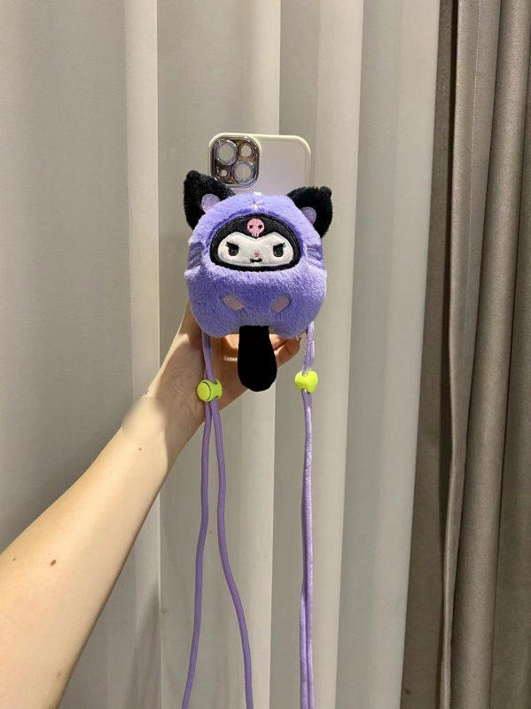 Pandantiv pentru telefon din pluș – stil desen animat, accesoriu decorativ (Material: pluș; Proces: serigrafie; Funcție: decorare; Tip: pandantiv pentru telefon; Personalizare: Da)