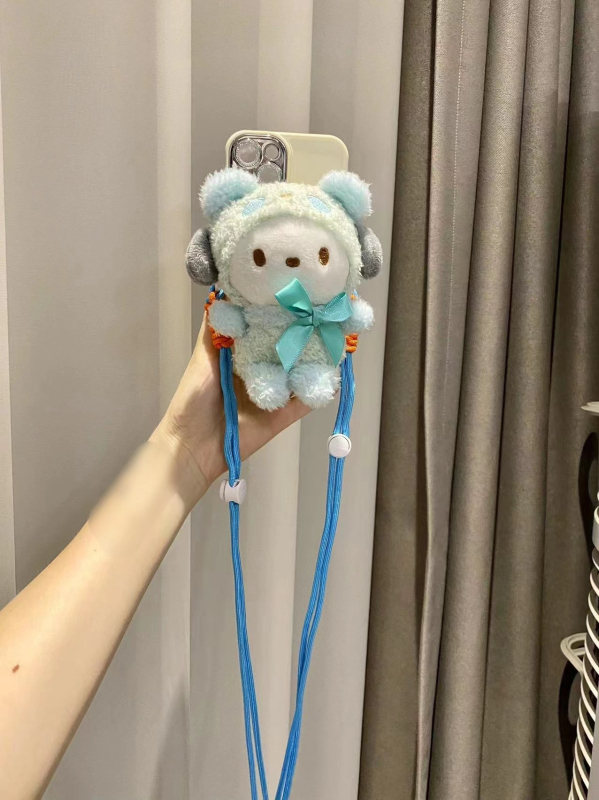 Pandantiv pentru telefon din pluș – stil desen animat, accesoriu decorativ (Material: pluș; Proces: serigrafie; Funcție: decorare; Tip: pandantiv pentru telefon; Personalizare: Da)