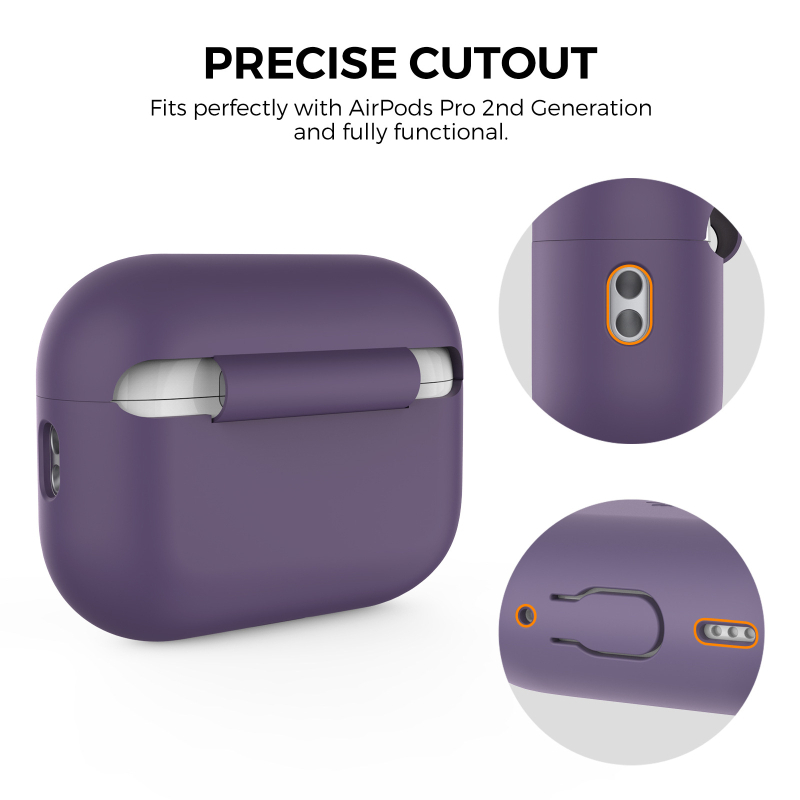 Силиконов защитен калъф за AirPods Pro 2 с каишка за окачване; мек корпус, релефен дизайн, възможност за персонализиране