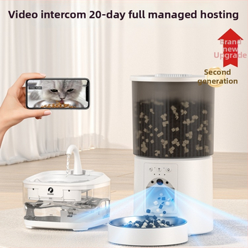 Автоматична хранилка за котки и кучета с таймер и дозиране, визуален дисплей, всичко‑в‑едно – храна и вода