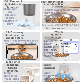Автоматична хранилка за котки и кучета с таймер и дозиране, визуален дисплей, всичко‑в‑едно – храна и вода