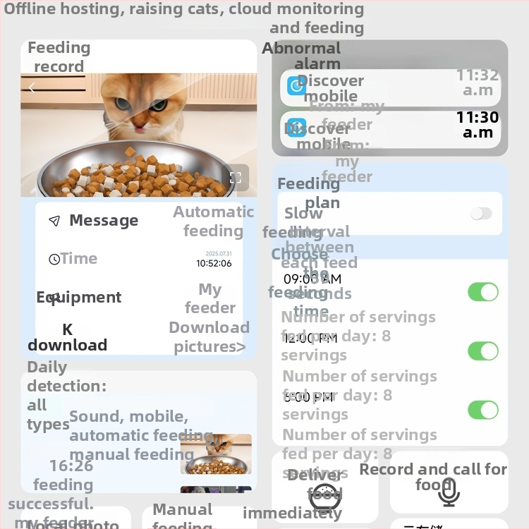 Автоматична хранилка за котки и кучета с таймер и дозиране, визуален дисплей, всичко‑в‑едно – храна и вода