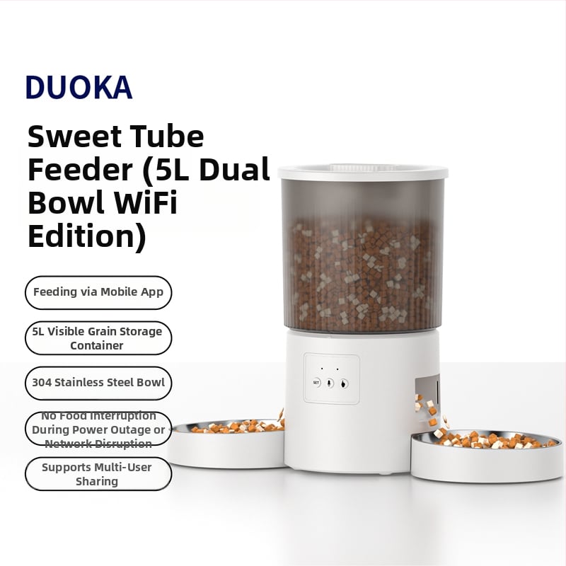 Автоматична хранилка за котки и кучета с таймер и дозиране, визуален дисплей, всичко‑в‑едно – храна и вода