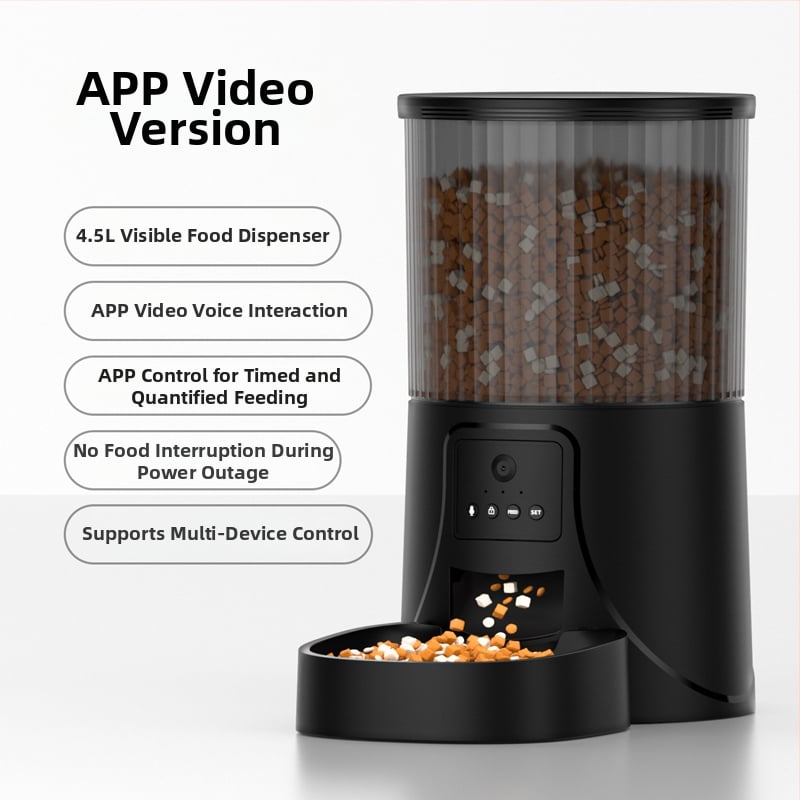 Автоматична хранилка за котки и кучета с таймер и дозиране, визуален дисплей, всичко‑в‑едно – храна и вода