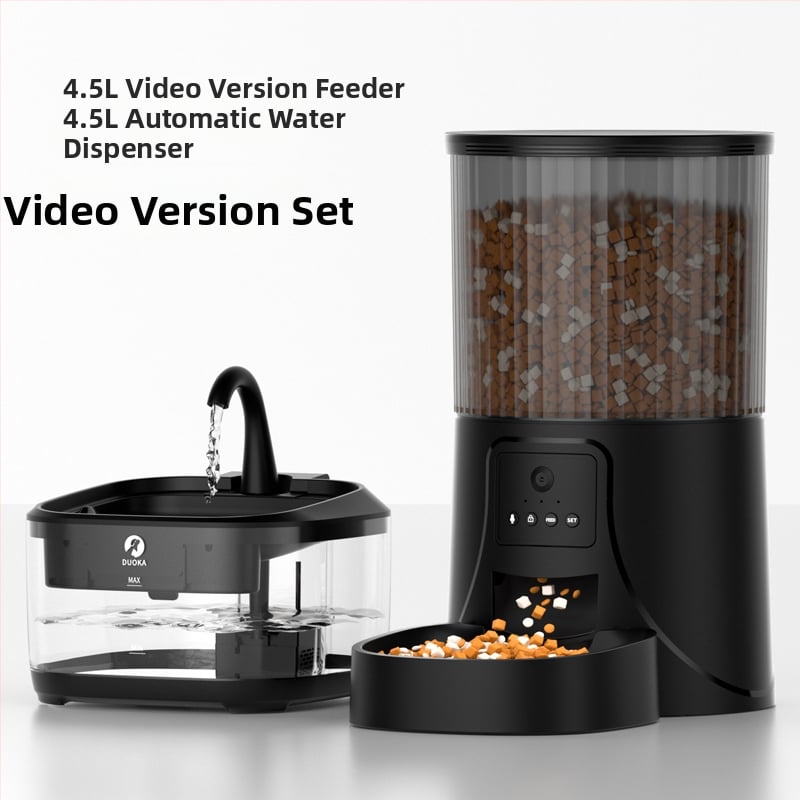 Автоматична хранилка за котки и кучета с таймер и дозиране, визуален дисплей, всичко‑в‑едно – храна и вода