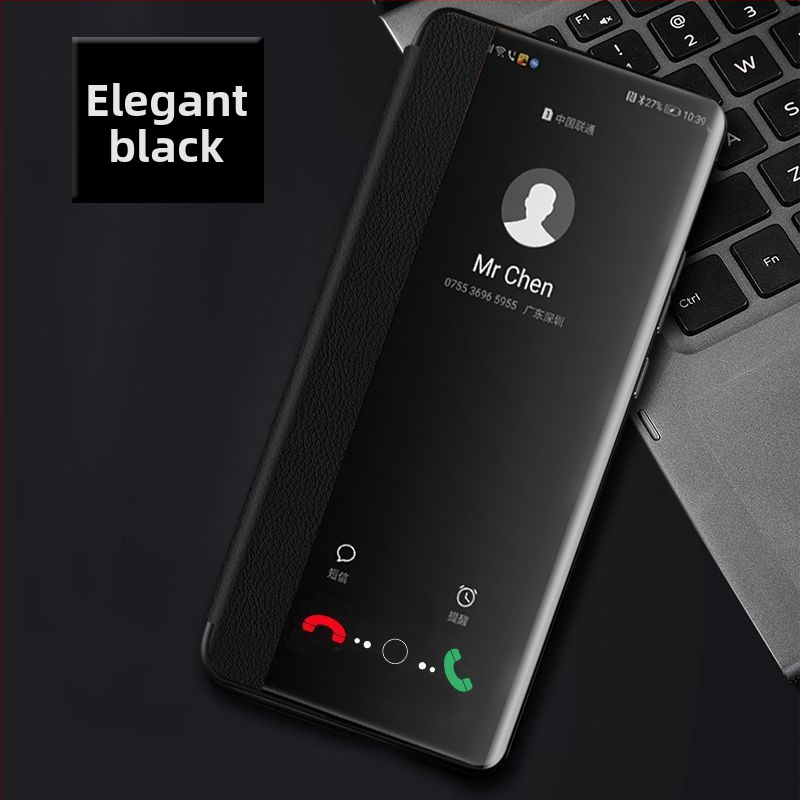 Huawei Enjoy 70X ochranný kryt – flip kožené puzdro, kompletná ochrana, proti pádu, mäkký obal, materiál: preglejka