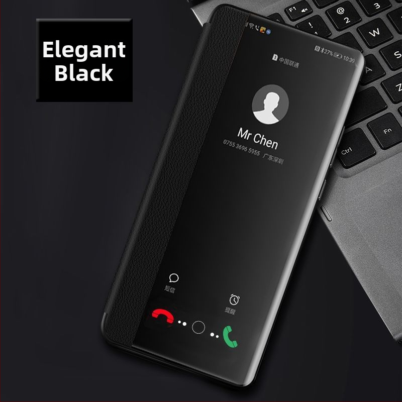 Huawei Enjoy 70X ochranný kryt – flip kožené puzdro, kompletná ochrana, proti pádu, mäkký obal, materiál: preglejka