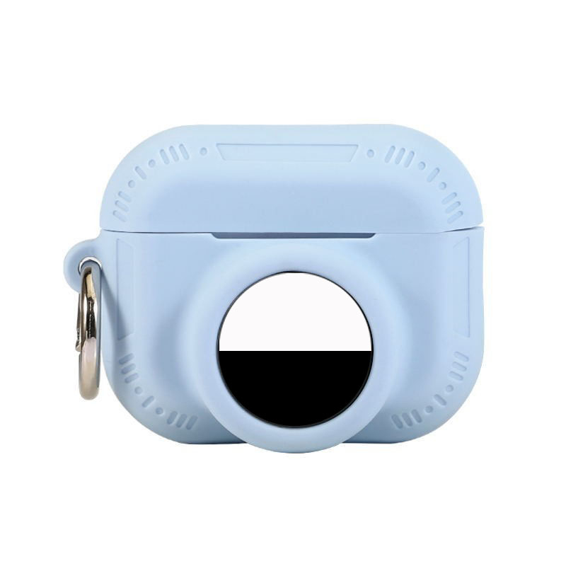 Силиконов предпазен калъф за AirPods Pro 2 със слот за AirTag тракер, предно място за AirTag, мека повърхност при допир