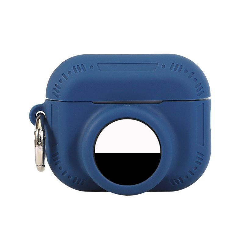 Силиконов предпазен калъф за AirPods Pro 2 със слот за AirTag тракер, предно място за AirTag, мека повърхност при допир