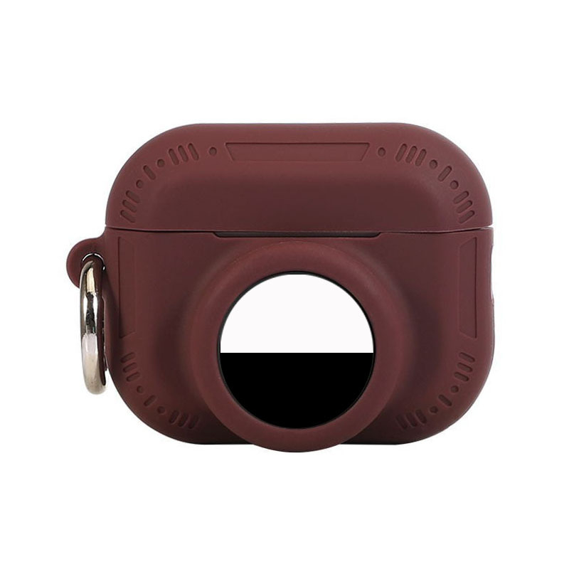 Силиконов предпазен калъф за AirPods Pro 2 със слот за AirTag тракер, предно място за AirTag, мека повърхност при допир