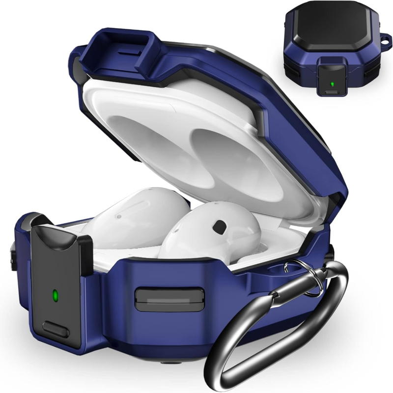 Carcasă protectoare pentru Galaxy Buds Live și Buds Core - Închidere cu buton, Protecție la căderi în patru colțuri, Rezistență la uzură, Anti-amprentă, Brazare cu carbon