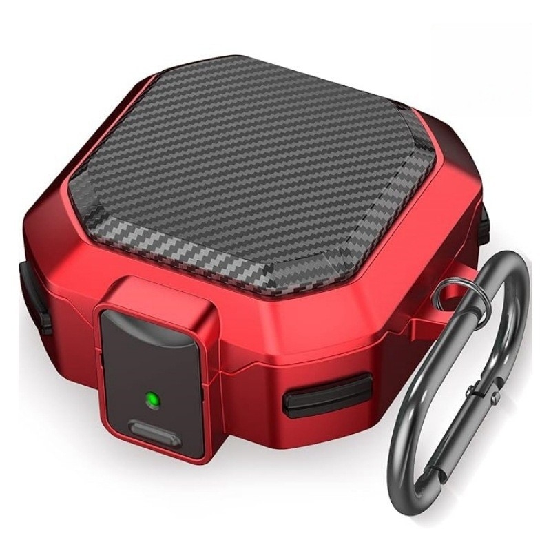 Carcasă protectoare pentru Galaxy Buds Live și Buds Core - Închidere cu buton, Protecție la căderi în patru colțuri, Rezistență la uzură, Anti-amprentă, Brazare cu carbon