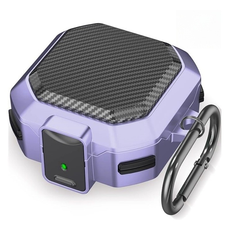 Carcasă protectoare pentru Galaxy Buds Live și Buds Core - Închidere cu buton, Protecție la căderi în patru colțuri, Rezistență la uzură, Anti-amprentă, Brazare cu carbon