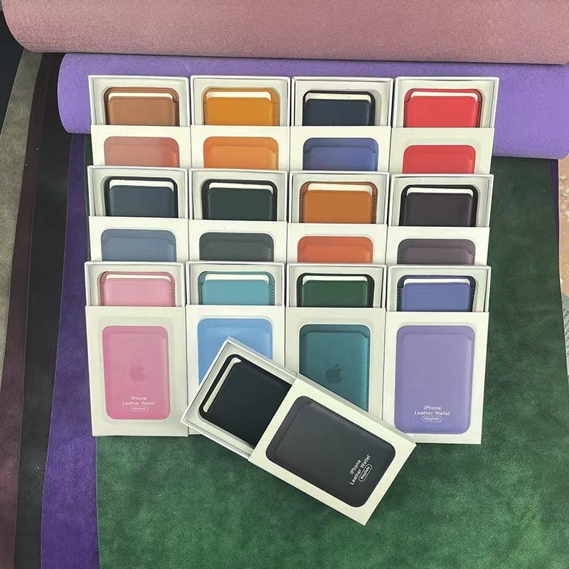 MagSafe картодържател за iPhone 12/12 Pro/12 Pro Max/12 mini/14 Pro Max — PU кожа, магнитно задържане, горещо пресована изработка, възможност за персонализиране