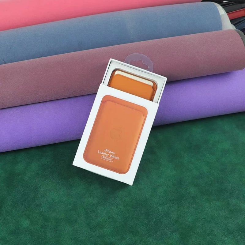 MagSafe картодържател за iPhone 12/12 Pro/12 Pro Max/12 mini/14 Pro Max — PU кожа, магнитно задържане, горещо пресована изработка, възможност за персонализиране