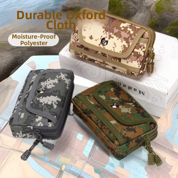 Vīriešu jostas soma mobilajam telefonam - Oxford audums, magnētiska aizdare, sertifikāta nodalījums, vertikāla kvadrātveida forma, pilsētas stils