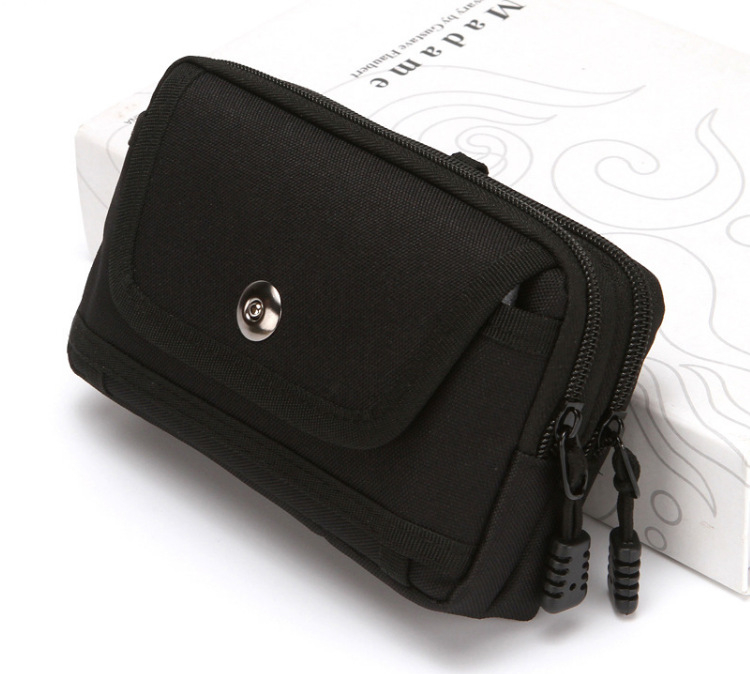 Férfi övtáska mobiltelefonhoz - Oxford anyag, mágneszár, tanúsítvány zseb, függőleges négyszög alak, utcai divat