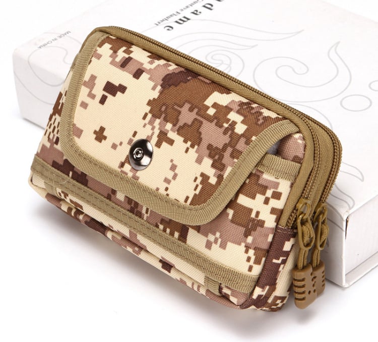 Férfi övtáska mobiltelefonhoz - Oxford anyag, mágneszár, tanúsítvány zseb, függőleges négyszög alak, utcai divat