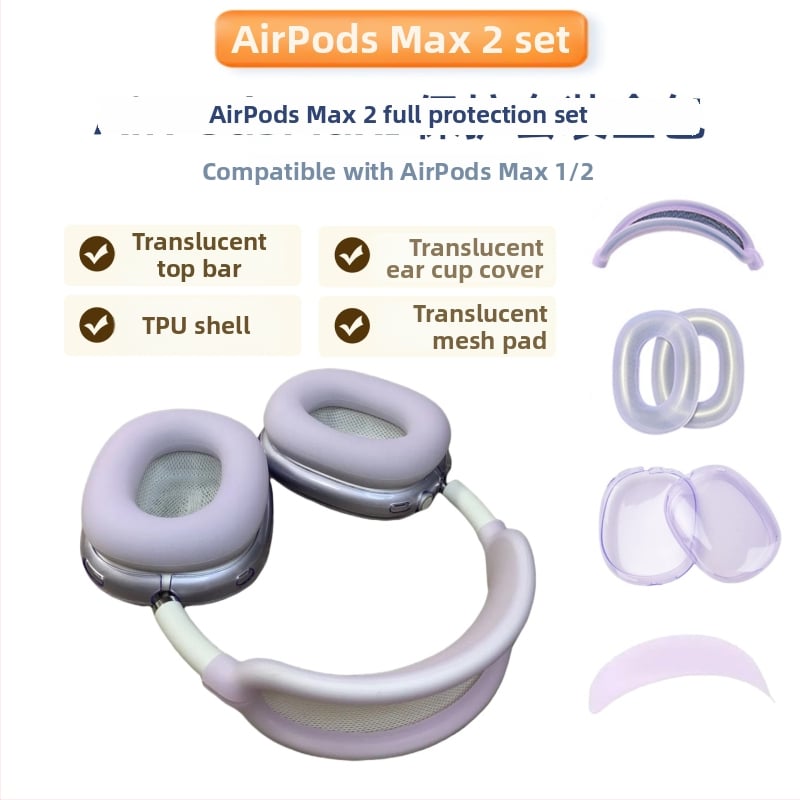 Husă de protecție AirPods Max 2 – silicon, transparent, portabil, carcasă moale, turnare prin injecție