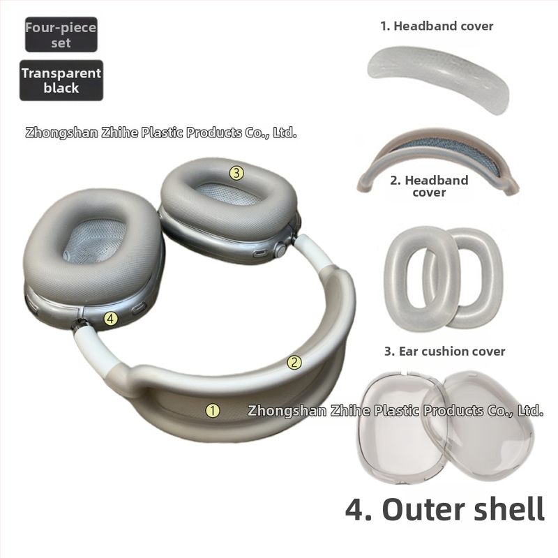 Husă de protecție AirPods Max 2 – silicon, transparent, portabil, carcasă moale, turnare prin injecție