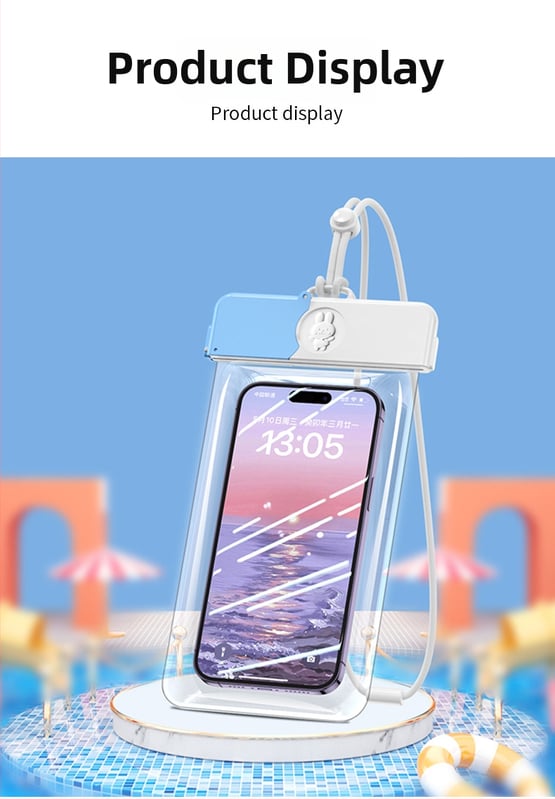 Sac impermeabil pentru telefon cu ecran tactil — ABS+TPU, capacitate 7.2, poliester, stil desen animat, logo tipărit