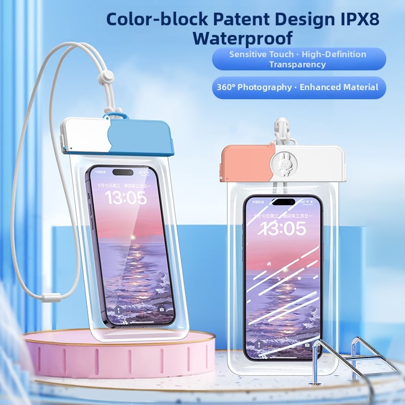 Sac impermeabil pentru telefon cu ecran tactil — ABS+TPU, capacitate 7.2, poliester, stil desen animat, logo tipărit