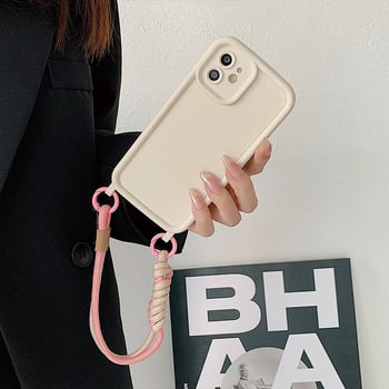 Șnur pentru telefon mobil — design împletit cu nod, din plastic, sfoară din poliester, detașabil anti-pierdere