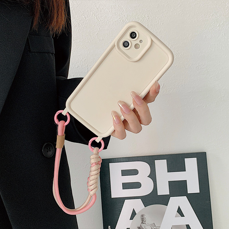 Șnur pentru telefon mobil — design împletit cu nod, din plastic, sfoară din poliester, detașabil anti-pierdere