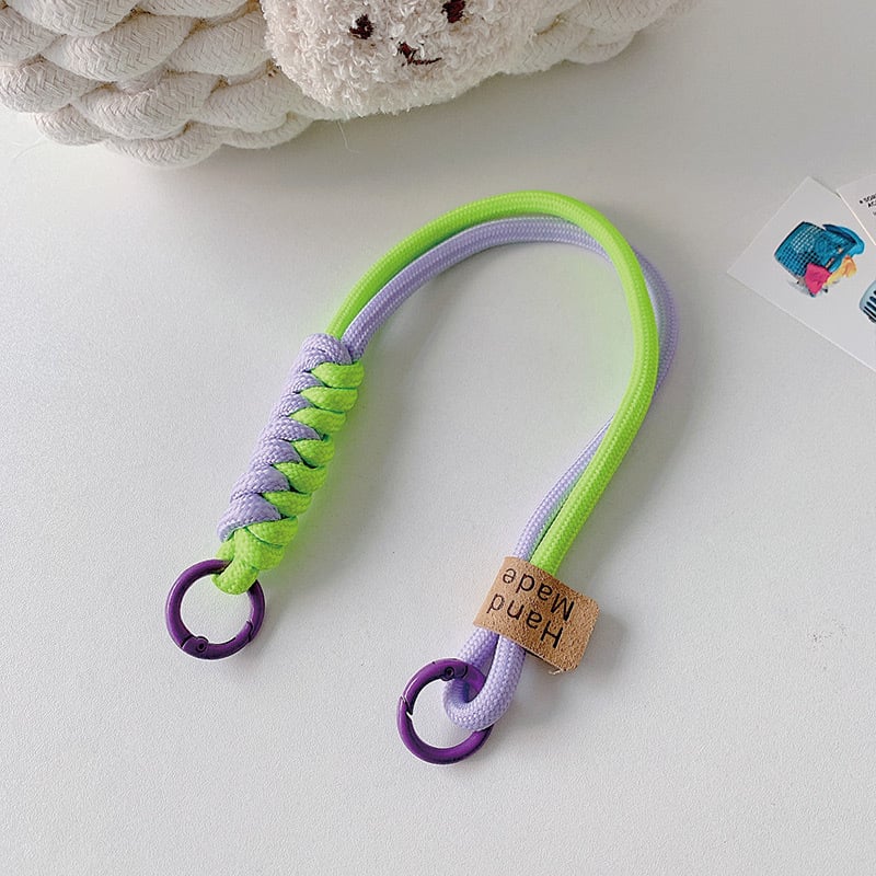 Șnur pentru telefon mobil — design împletit cu nod, din plastic, sfoară din poliester, detașabil anti-pierdere