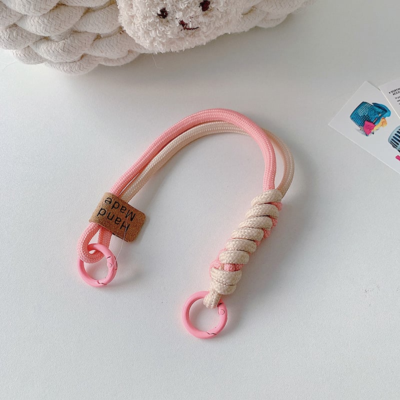 Șnur pentru telefon mobil — design împletit cu nod, din plastic, sfoară din poliester, detașabil anti-pierdere