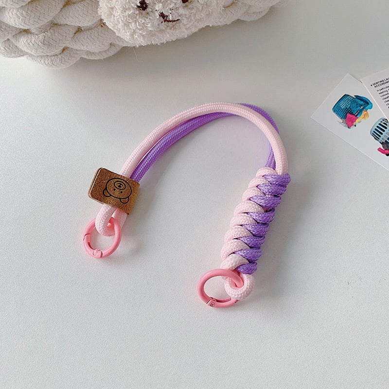 Șnur pentru telefon mobil — design împletit cu nod, din plastic, sfoară din poliester, detașabil anti-pierdere