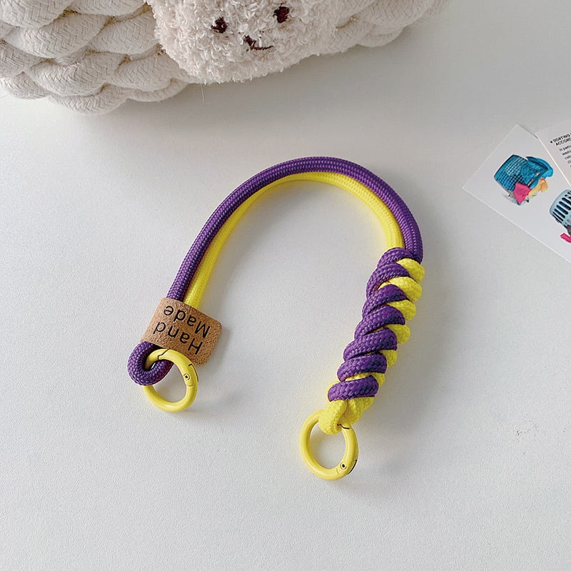 Șnur pentru telefon mobil — design împletit cu nod, din plastic, sfoară din poliester, detașabil anti-pierdere