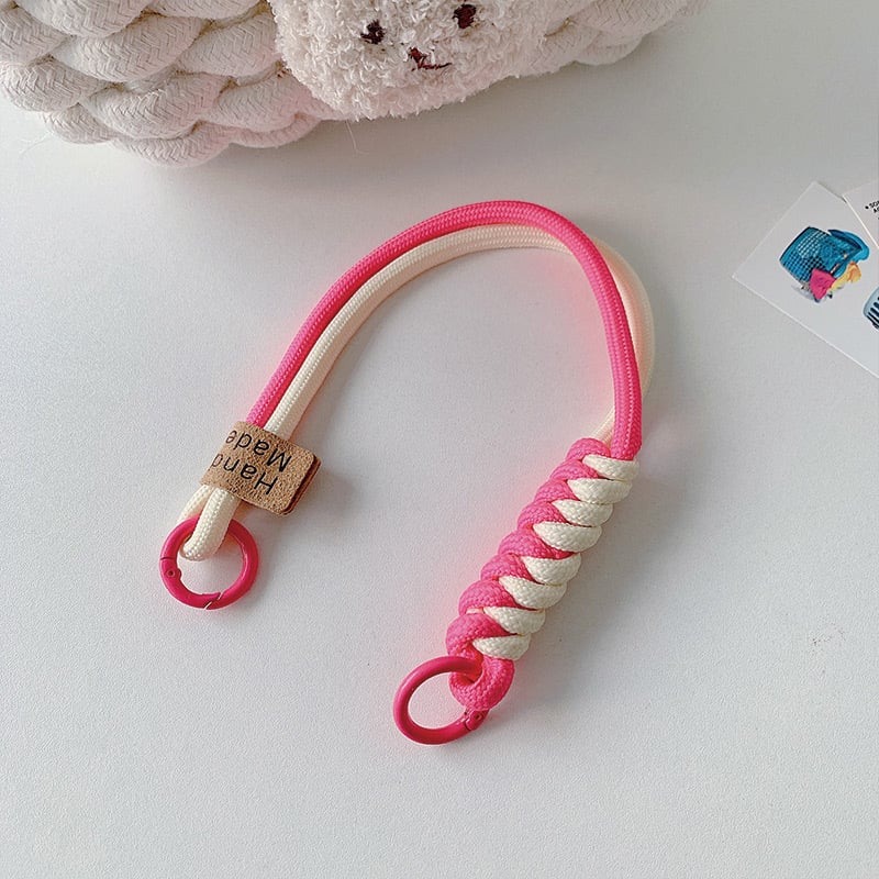 Șnur pentru telefon mobil — design împletit cu nod, din plastic, sfoară din poliester, detașabil anti-pierdere