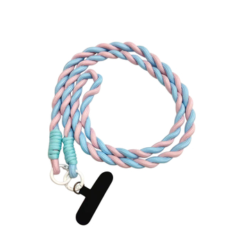 Ланярд за мобилен телефон, отделяем, найлонова лента с метална катарама, плетена изработка, печат на лого