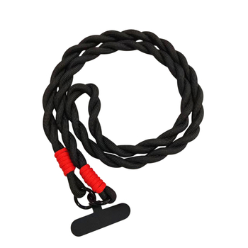 Ланярд за мобилен телефон, отделяем, найлонова лента с метална катарама, плетена изработка, печат на лого