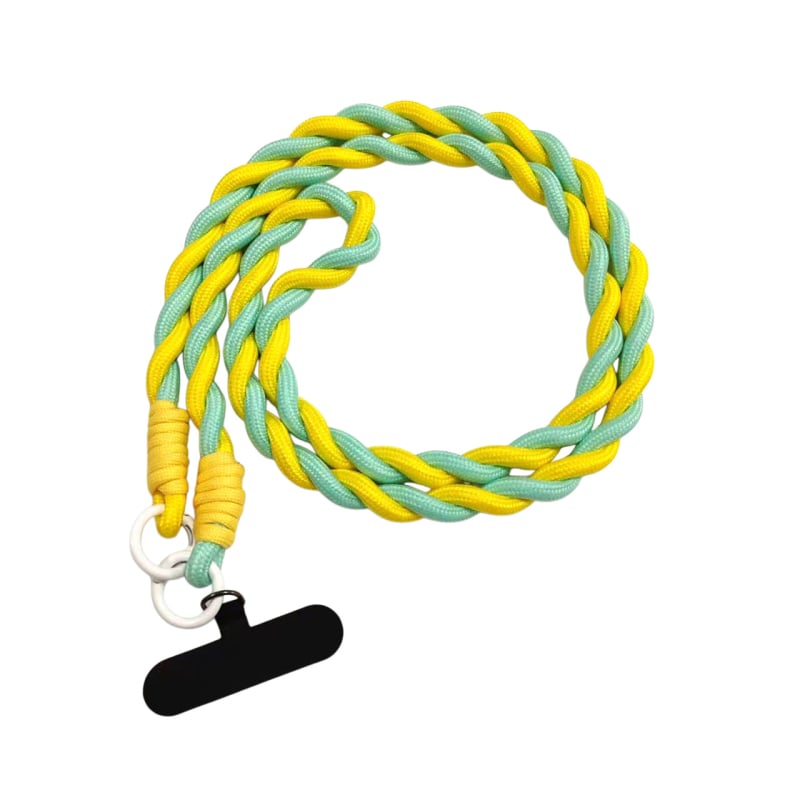 Ланярд за мобилен телефон, отделяем, найлонова лента с метална катарама, плетена изработка, печат на лого