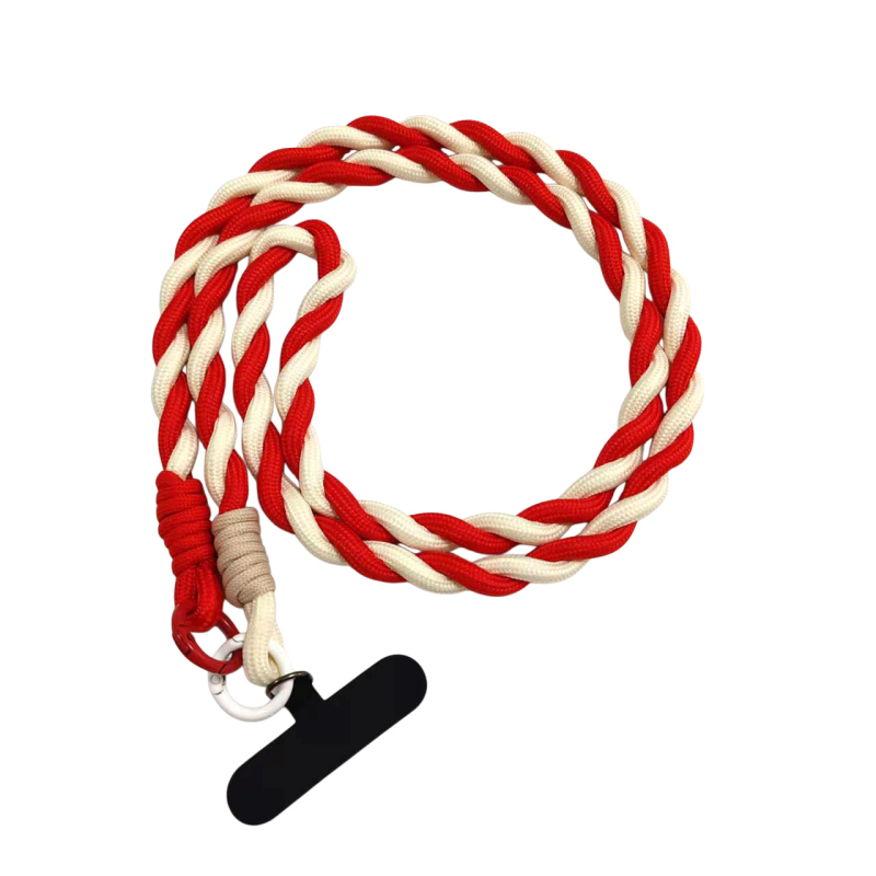 Ланярд за мобилен телефон, отделяем, найлонова лента с метална катарама, плетена изработка, печат на лого