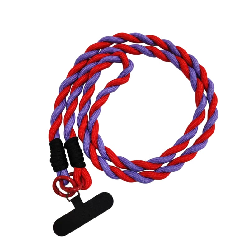 Ланярд за мобилен телефон, отделяем, найлонова лента с метална катарама, плетена изработка, печат на лого