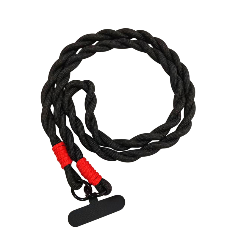 Ланярд за мобилен телефон, отделяем, найлонова лента с метална катарама, плетена изработка, печат на лого