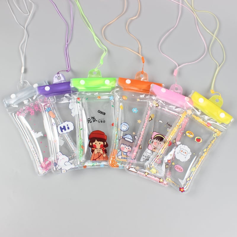 Husă de telefon impermeabilă din PVC, cu design cartoon – potrivită pentru majoritatea telefoanelor; husă plutitoare gonflabilă cu ecran tactil pentru relaxare, scufundări, drumeții și pescuit