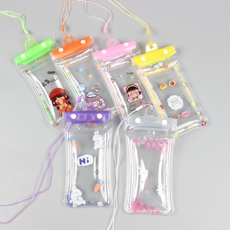 Husă de telefon impermeabilă din PVC, cu design cartoon – potrivită pentru majoritatea telefoanelor; husă plutitoare gonflabilă cu ecran tactil pentru relaxare, scufundări, drumeții și pescuit