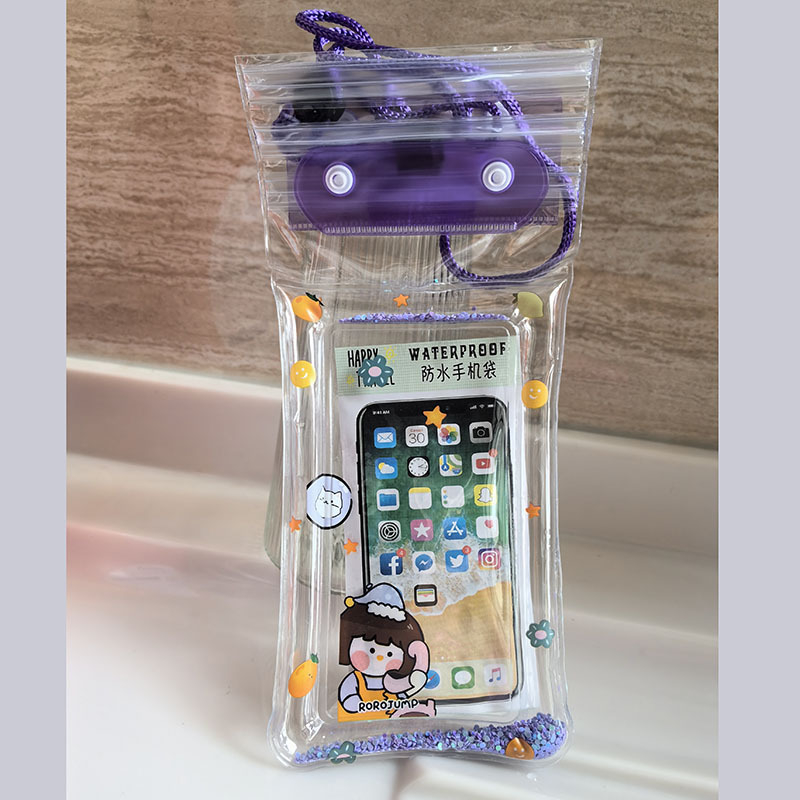 Husă de telefon impermeabilă din PVC, cu design cartoon – potrivită pentru majoritatea telefoanelor; husă plutitoare gonflabilă cu ecran tactil pentru relaxare, scufundări, drumeții și pescuit