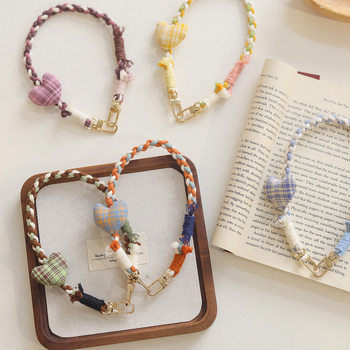 Телефонен ланярд в корейски стил, ръчно плетено памучно въже, метално катарамче, марка BREEZYLIFE, регулирем