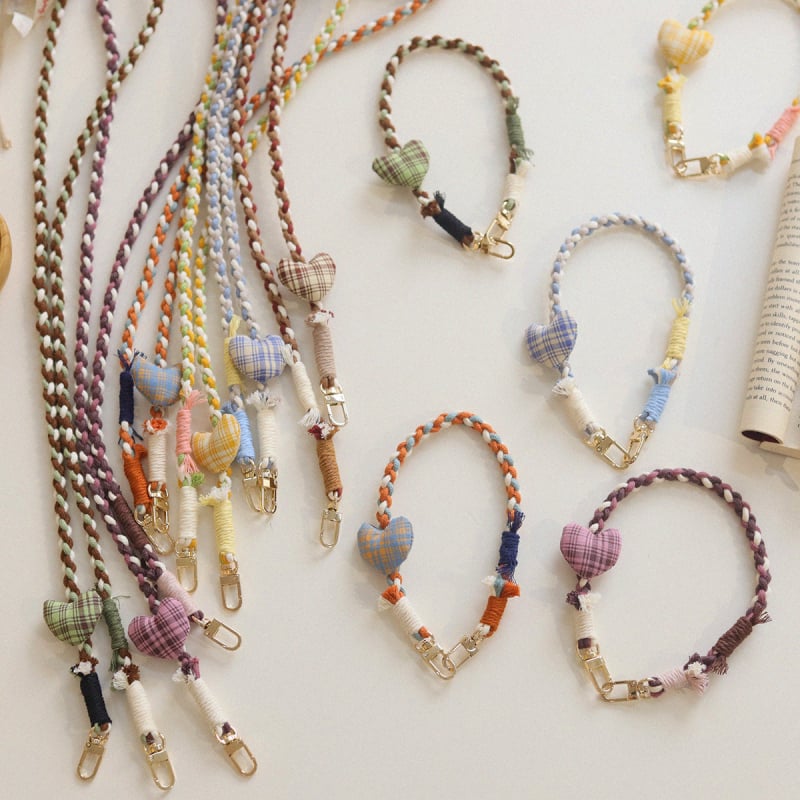 Телефонен ланярд в корейски стил, ръчно плетено памучно въже, метално катарамче, марка BREEZYLIFE, регулирем