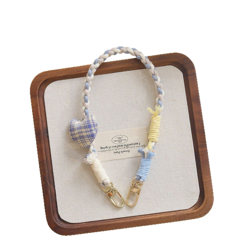 Телефонен ланярд в корейски стил, ръчно плетено памучно въже, метално катарамче, марка BREEZYLIFE, регулирем